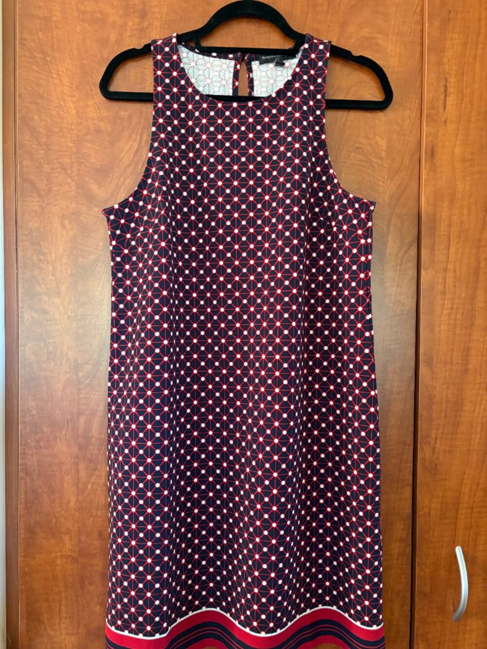 Banana Republic cute sleeveless blue and red print dress